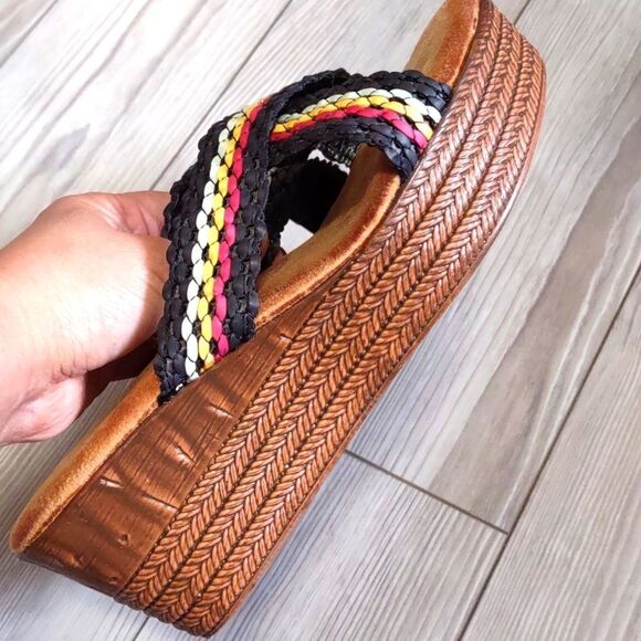 (65-1655) Vepose Wedge Sandals Platform Sz 37 (6.5) - Picture 7 of 9